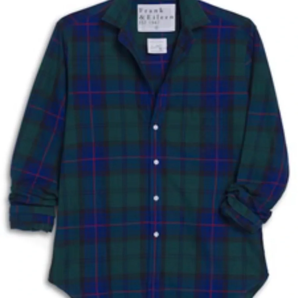 Frank & Eileen Plaid Button-Down Flannel Shirt - Green Blue Red XL Lightweight - Picture 3 of 12